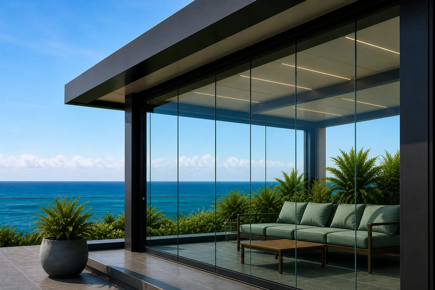 Cortina cristal jardin. imagen de inspiración